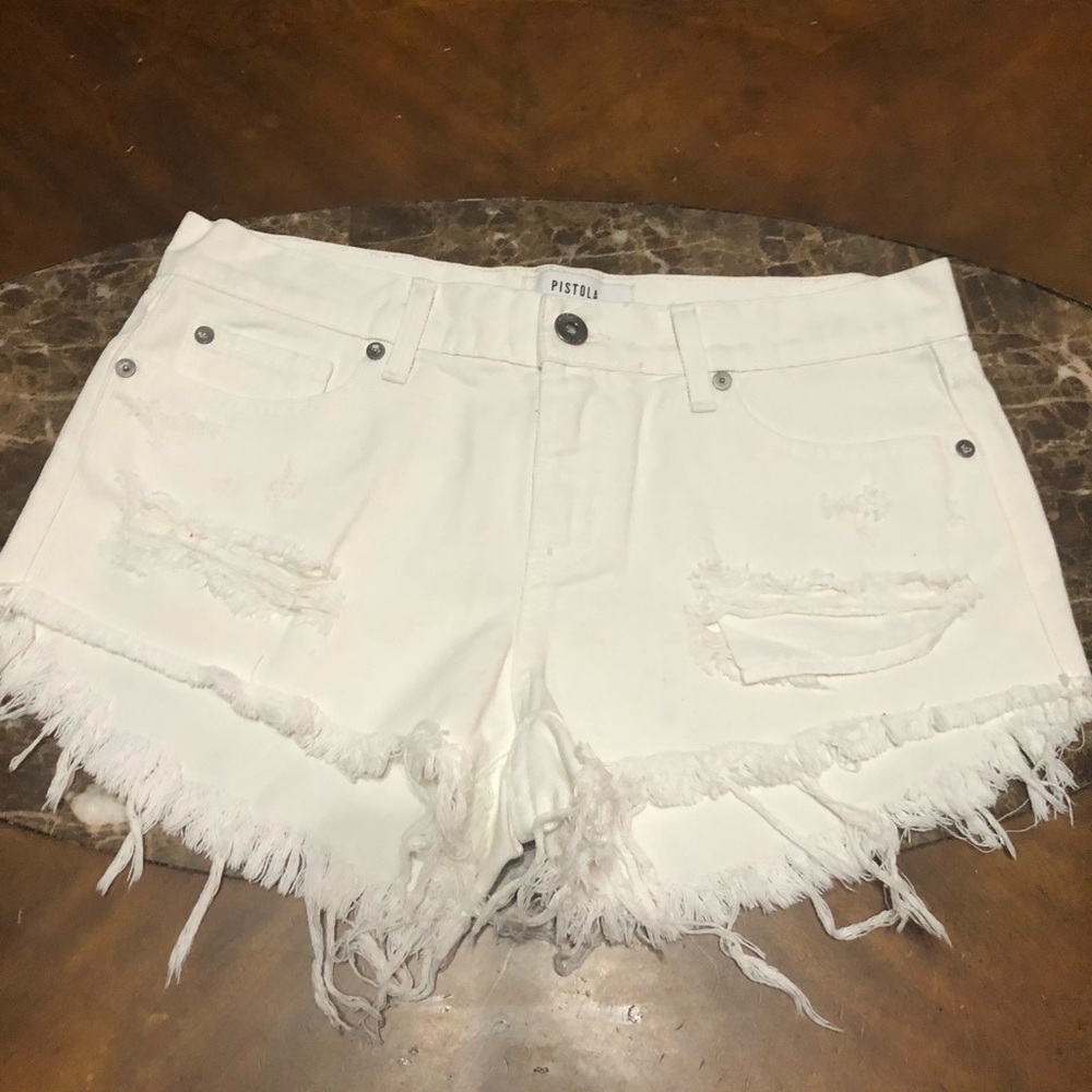Pistola Gigi Distressed Cutoff Denim Shorts